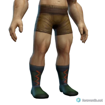Cracked Leather Boots worn by a human male, rendered from the Forever client