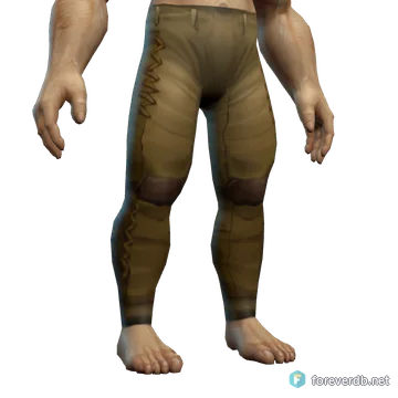 Dwarven Leather Pants worn by a human male, rendered from the Forever client
