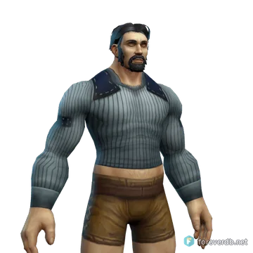 Seer's Padded Armor worn by a human male, rendered from the Forever client