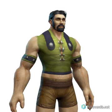 Patchwork Armor worn by a human male, rendered from the Forever client