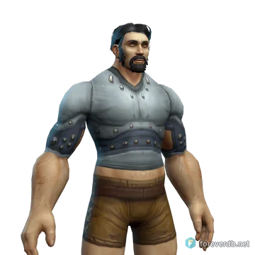 Righteous Armor worn by a human male, rendered from the Forever client