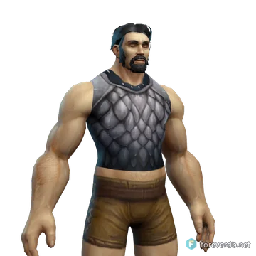 Scalemail Vest worn by a human male, rendered from the Forever client