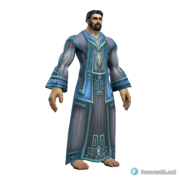 Virtuous Robe worn by a human male, rendered from the Forever client