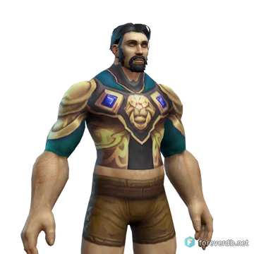 Soulforge Chestguards worn by a human male, rendered from the Forever client