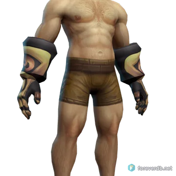 Soulforge Handguards worn by a human male, rendered from the Forever client