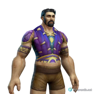 Vest of The Five Thunders worn by a human male, rendered from the Forever client