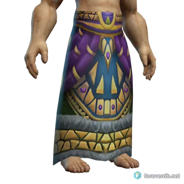 Kilt of The Five Thunders worn by a human male, rendered from the Forever client