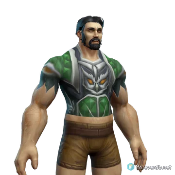 Feralheart Embrace worn by a human male, rendered from the Forever client