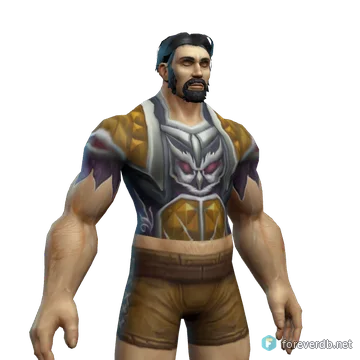 Feralheart Tunic worn by a human male, rendered from the Forever client