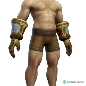 Inquisition Gauntlets worn by a human male, rendered from the Forever client