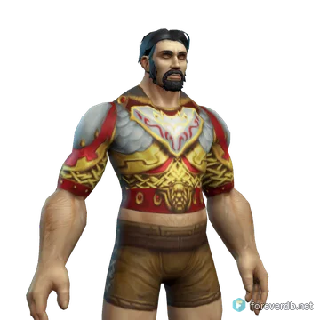 Dawnstalker Breastplate worn by a human male, rendered from the Forever client