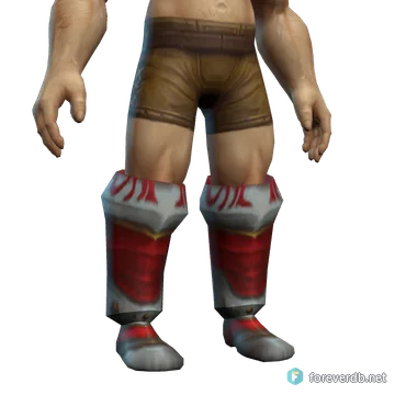 Dawnstalker Greaves worn by a human male, rendered from the Forever client