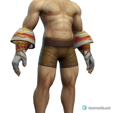 Waywatcher Gauntlets worn by a human male, rendered from the Forever client