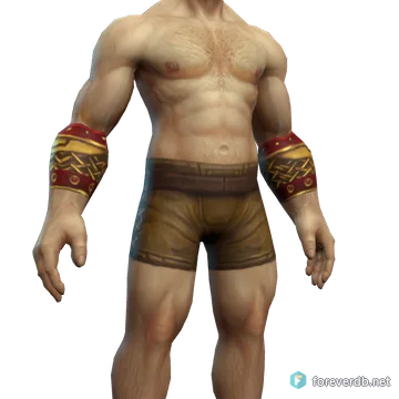 Soulcrusher Bracers worn by a human male, rendered from the Forever client