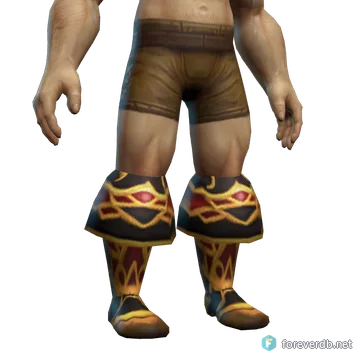 Duskwraith Sabatons worn by a human male, rendered from the Forever client