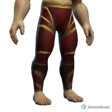 Fireleaf Leggings worn by a human male, rendered from the Forever client