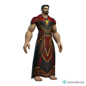 Fireleaf Robe worn by a human male, rendered from the Forever client