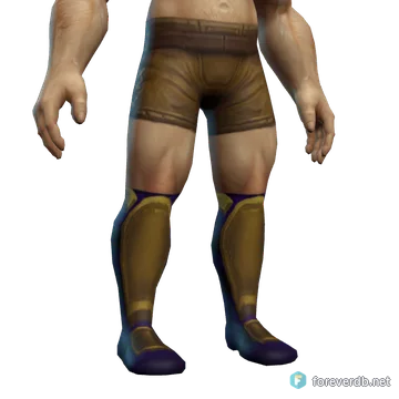 Heretic Boots worn by a human male, rendered from the Forever client