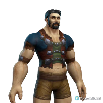 Bloodwoven Jerkin worn by a human male, rendered from the Forever client