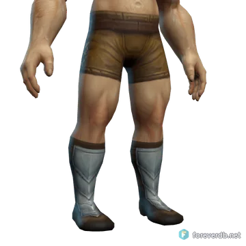 Crusader's Boots worn by a human male, rendered from the Forever client