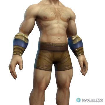 Hard Gold Bracers worn by a human male, rendered from the Forever client