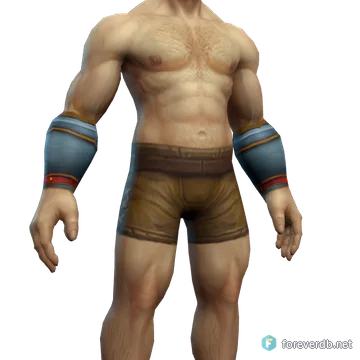 Justicar's Wristguards worn by a human male, rendered from the Forever client