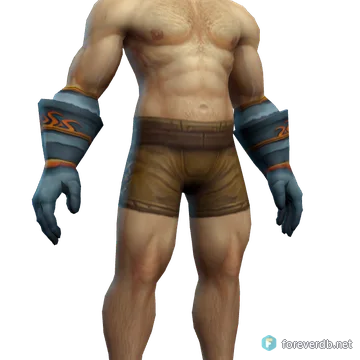 Justicar's Gloves worn by a human male, rendered from the Forever client