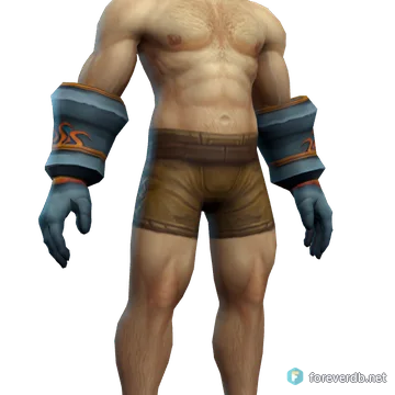 Justicar's Gauntlet worn by a human male, rendered from the Forever client