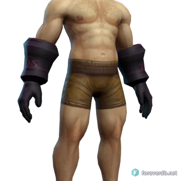 Warder's Gauntlet worn by a human male, rendered from the Forever client