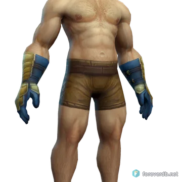 Acolyte's Gloves worn by a human male, rendered from the Forever client