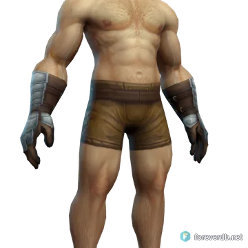 Crusader's Gloves worn by a human male, rendered from the Forever client