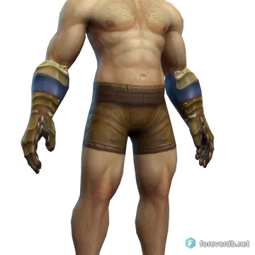 Hard Gold Gauntlet worn by a human male, rendered from the Forever client