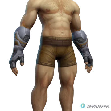 Shining Mithril Gauntlet worn by a human male, rendered from the Forever client
