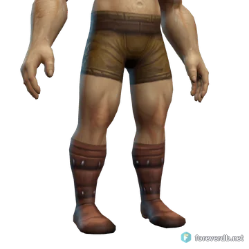 Brawler's Leather Boots worn by a human male, rendered from the Forever client