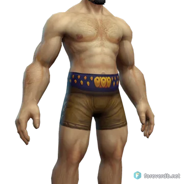 Charged Scorpid Belt worn by a human male, rendered from the Forever client