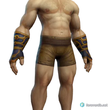 Charged Scorpid Gauntlets worn by a human male, rendered from the Forever client