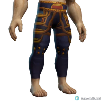 Charged Scorpid Leggings worn by a human male, rendered from the Forever client