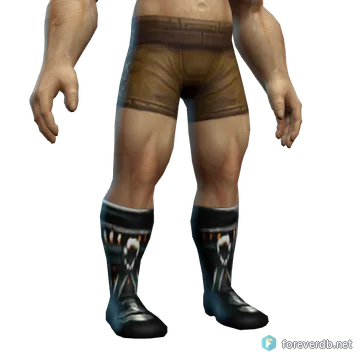 Heavy Scorpid Boots worn by a human male, rendered from the Forever client