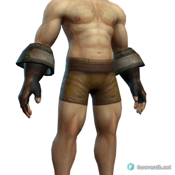 Mender's Mail Gauntlets worn by a human male, rendered from the Forever client