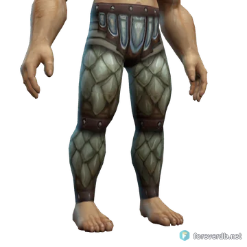 Pristine Scorpid Leggings worn by a human male, rendered from the Forever client