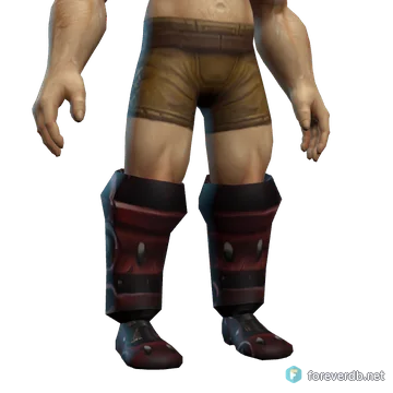 Skirmisher's Mail Sabatons worn by a human male, rendered from the Forever client