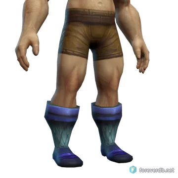 Stalker's Mail Boots worn by a human male, rendered from the Forever client