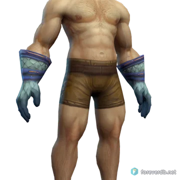 Skycaller's Mail Gauntlets worn by a human male, rendered from the Forever client