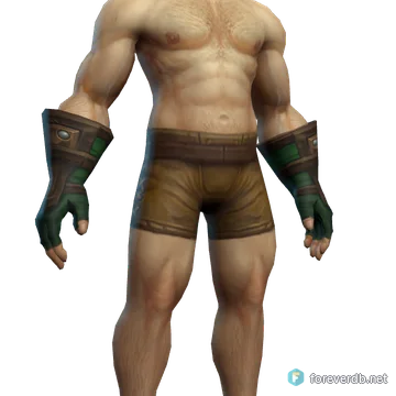 Stalker's Leather Gloves worn by a human male, rendered from the Forever client