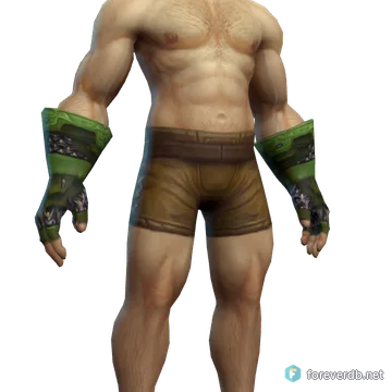 Stalker's Mail Gauntlets worn by a human male, rendered from the Forever client