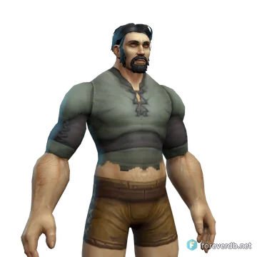 Stormrider's Leather Armor worn by a human male, rendered from the Forever client