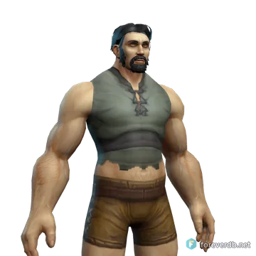 Stormrider's Leather Tunic worn by a human male, rendered from the Forever client