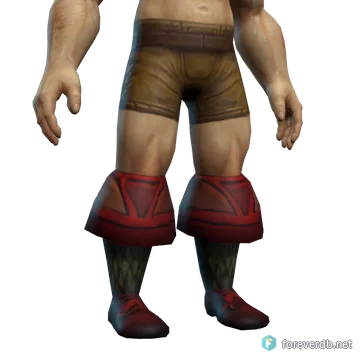Supple Scorpid Sabatons worn by a human male, rendered from the Forever client