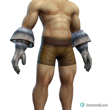 Totemic Leather Gloves worn by a human male, rendered from the Forever client