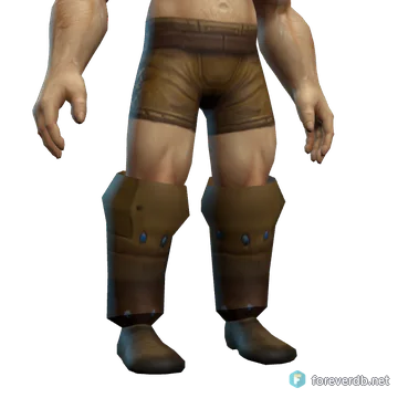 Warden's Leather Boots worn by a human male, rendered from the Forever client